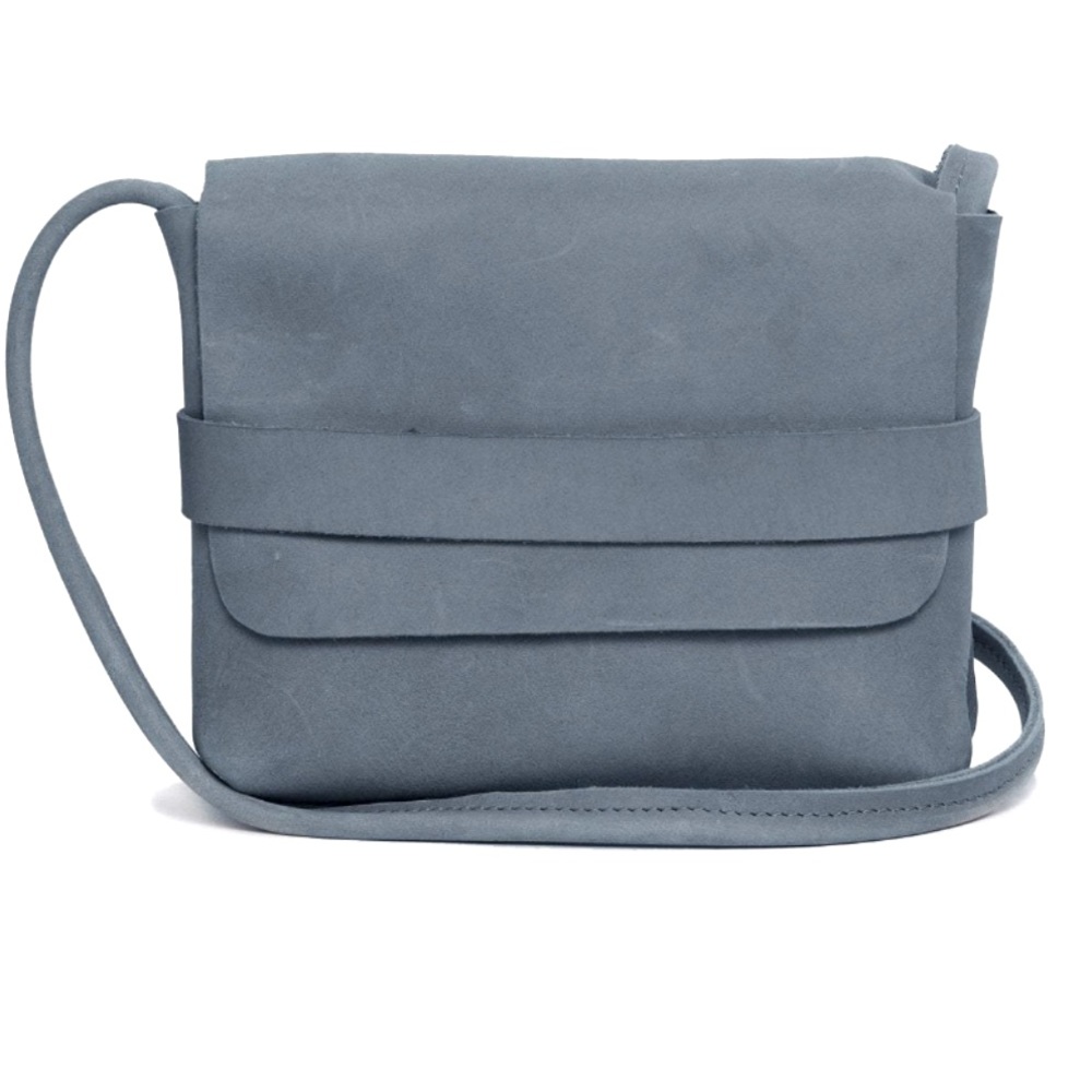 ABLE Grey “Mare” Genuine Leather Crossbody Bag